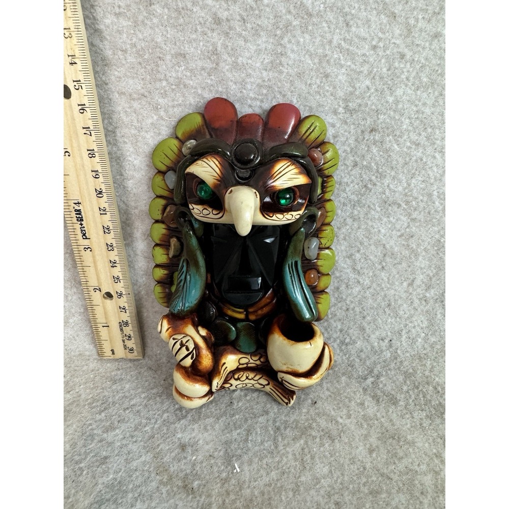 2 Vintage Onyx Carved Stone Aztec Statue Mayan‎ Native American Art Figurines